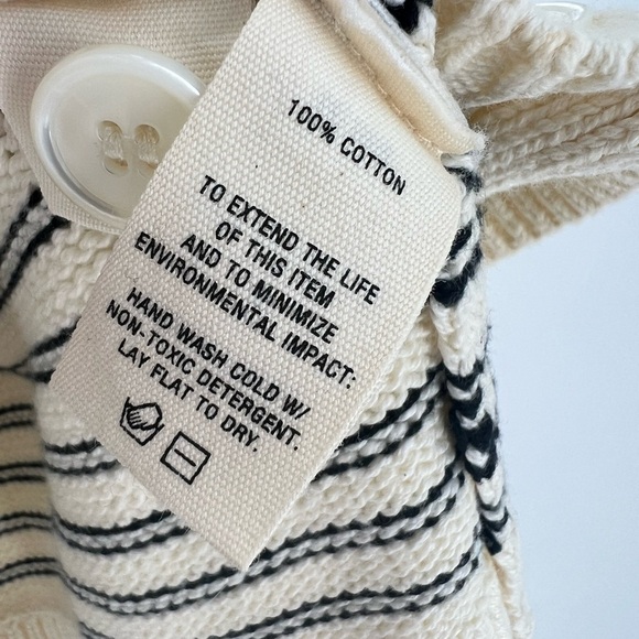 Alex Mill Bridget Striped Knit Vest In Ivory Black - Picture 6 of 7